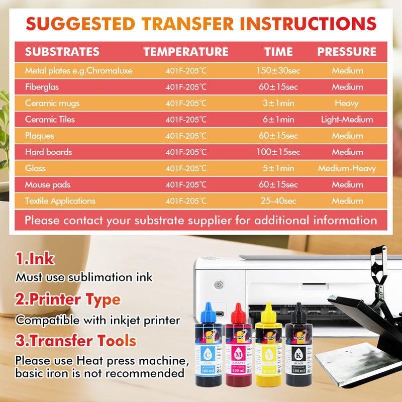 KOALA PAPER ورق كوالا للطباعة السفلية 170 ورقة 8.5x11 بوصة 105 جرام، مناسب لتخصيص الأكواب، تي شيرتات فاتحة اللون وغيرها من المواد القابلة للطباعة السفلية، متوافق فقط مع حبر الطباعة السفلية - Image 5